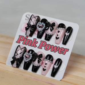 Pink Power Press on Nails- French Maid limited Edition