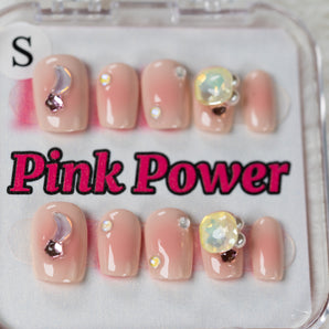 Pink Power Press on Nails- Luna's Tear