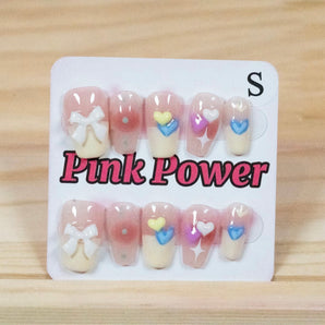 Pink Power Press on Nails- Candy Love