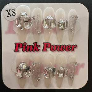 Pink Power Press on Nails- Crystal Cave