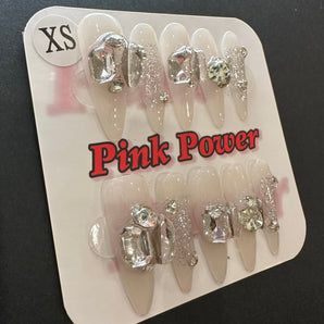 Pink Power Press on Nails- Crystal Cave