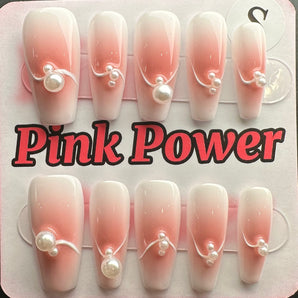 Pink Power Press on Nails- Pink Pearl Original