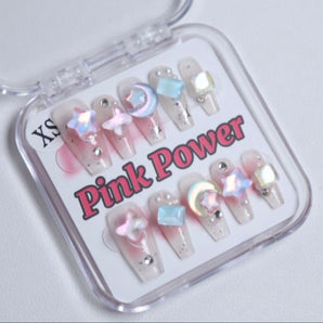 Pink Power Press On Nails- Clear Sailor Moon