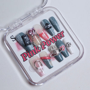 Pink Power Press On Nails- Cookies and Cream