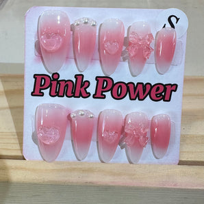 Pink Power Press on Nails- Jelly Pink