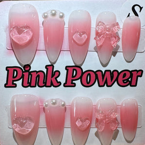 Pink Power Press on Nails- Jelly Pink